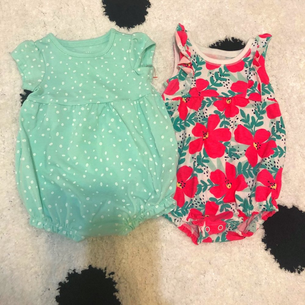 Cat & Jack baby girl rompers bundle